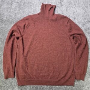 Paul James 100% Merino Wool Turtleneck Sweater Womens XL Rust Red Cottagecore